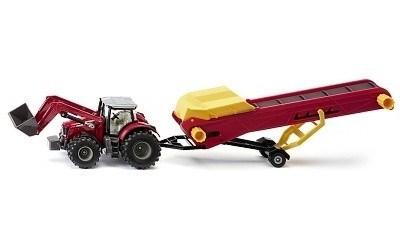 SIKU 1996 TRAKTOR MASSEY FERGUSSON MF8680 S PÁSOVÝM DOPRAVNÍKEM