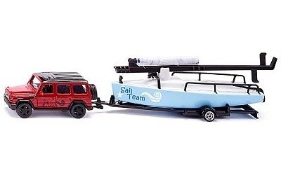 SIKU 2564 MERCEDES AMG G65 S PŘÍVĚSEM A PLACHETNICÍ