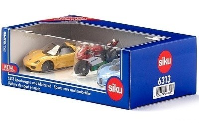 SIKU 6313 DÁRKOVÝ SET SPORTOVNÍ AUTA A MOTOCYKL