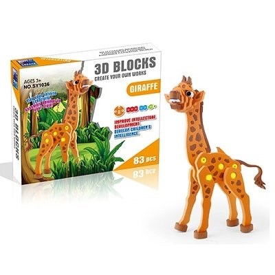 STAVEBNICE PĚNOVÁ 3D ŽIRAFA 83 PCS