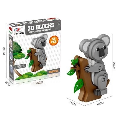 STAVEBNICE PĚNOVÁ 3D PANDA 58PCS