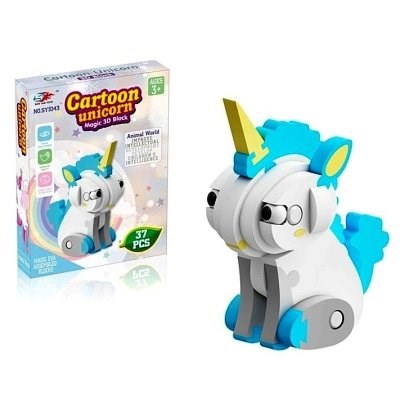 STAVEBNICE PĚNOVÁ 3D JEDNOROŽEC 37 PCS
