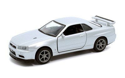 NISSAN GT-R34 V-SPEC II RHD SILVER PULL BACK