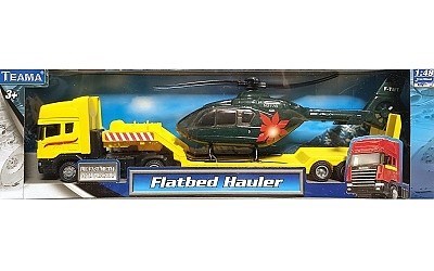 SCANIA TAHAČ S NÁVĚSEM A VRTULNÍKEM YELLOW