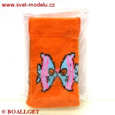 Pouzdro - obal na mobil oranžové se vzorem pletené