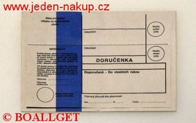 Poštovní obálka doručenka C6 modrá bez textu odtrhávací okénko