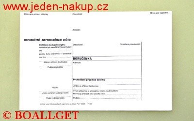 Poštovní obálka doručenka C6 bílá s textem vytrhávací okénko