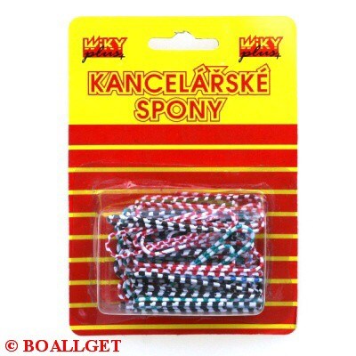 Kancelářské spony 50 mm - 40 ks barevné zebrované