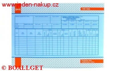 Záznam o provoze nákladního vozidla NCR samopropis  174