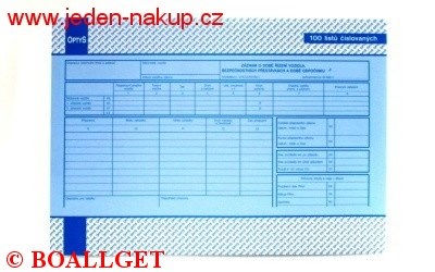 Záznam o provoze nákladního vozidla  166