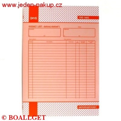 Dodací listy A4 NCR samopropis  76