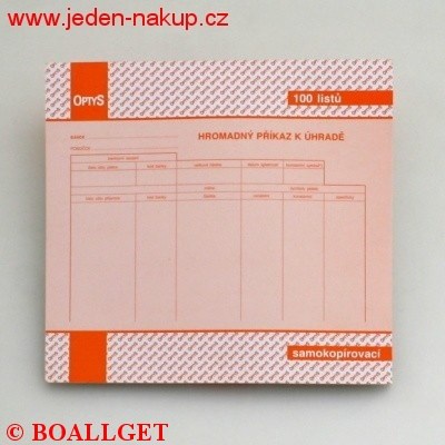 Hppú - hromadný převodní příkaz k úhradě 21x21 NCR samopropis  111