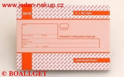 Příjmový doklad 2x50 NCR samopropis číslovaný  81