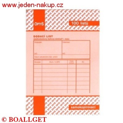 Dodací listy A6 NCR samopropis  78