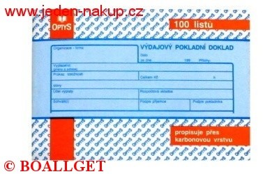 Výdajový doklad 100 listů nečíslovaný