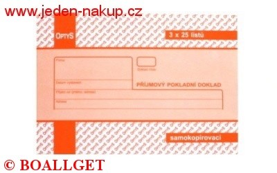Příjmový doklad 3x25 NCR samopropis číslovaný  82