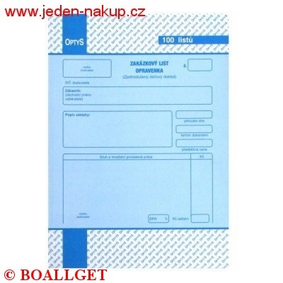 Zakázkový list A5  48