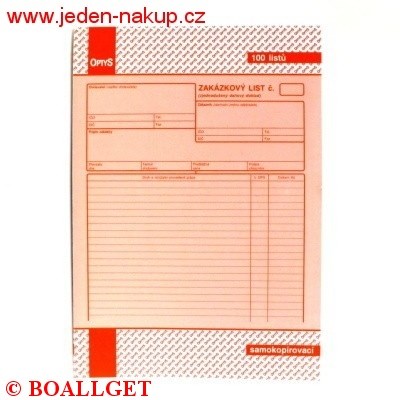 Zakázkový list A4 NCR samopropis  84