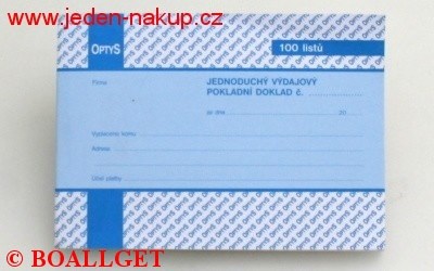 Výdajový doklad jednoduchý 100 listů nečíslovaný  36