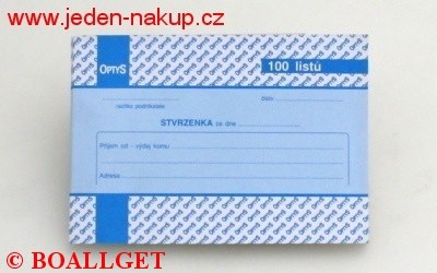 Stvrzenka  100 listů nečíslovaná  38