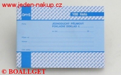 Příjmový doklad jednoduchý 100 listů nečíslovaný  67