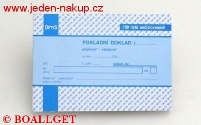 Pokladní doklad A6 100 listů nečíslovaný 94
