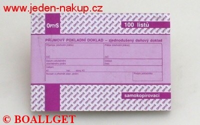 Příjmový doklad zjednodušený NCR samopropis  304