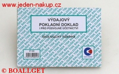 Výdajový doklad pro podvojné účetnictví 50 listů nečíslovaný  BAL ET050