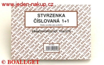 Stvrzenka A6 NCR samopropis slovan BAL PT072,3072