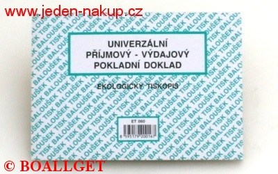 Pokladní doklad 50 listů nečíslovaný  BAL ET060