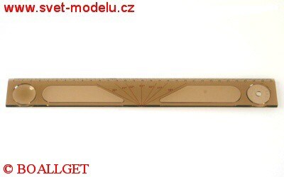 Pravítko 30 cm s lupou kouřové