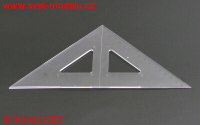 Trojúhelník 45/177  s kolmicí transparent