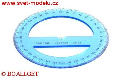 Úhloměr 360/100 barevný