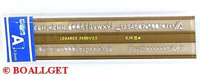 Šablona písmen 3,5 mm typ 25901