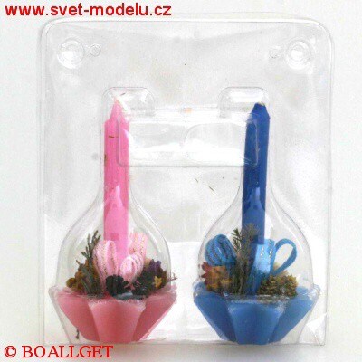 Svíčka duo R-M vánoční zdobená - 2 ks v sadě