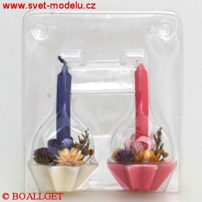 Svíčka duo R-FB vánoční zdobená - 2 ks v sadě