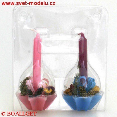 Svíčka duo R-FM vánoční zdobená - 2 ks v sadě