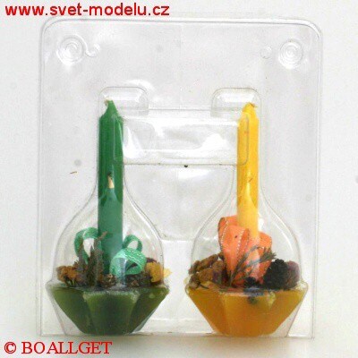 Svíčka duo Z-Ž vánoční zdobená - 2 ks v sadě