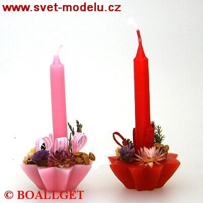 Svíčka duo R-Č vánoční zdobená - 2 ks v sadě