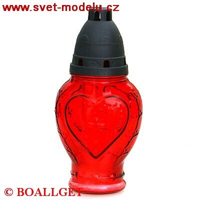 Svíčka hřbitovní s krytem 90 g / 12 hodin svícení - ozdobná