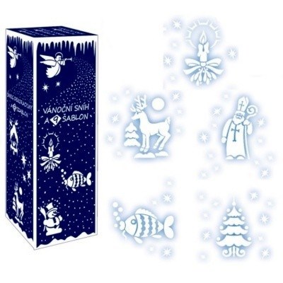 Sníh ve spreji bílý 150 ml + 10 šablon  AND-100