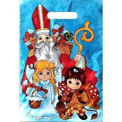 Sáček mikulášský Mikuláš, čert a anděl  24x35 s průhmatem