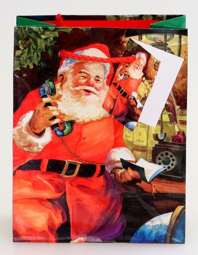 Taška vánoční 14x11x6 JEŽÍŠEK  pevný lakovaný papír