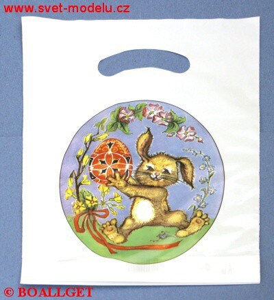 Velikonoční sáček ZAJÍČEK 20 x 30 cm igelitový s průhmatem