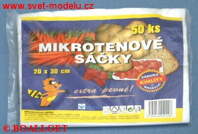 Sáček mikroten 20 x 30 / 15 mic  1 bal / 50 ks  EXTRA PEVNÉ