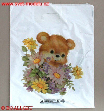 Taška  MEDVÍDEK  igelitová s průhmatem 39 x 50 cm 