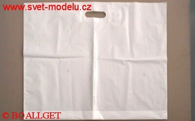 Taška  62 x 51 cm bílá igelitová s průhmatem