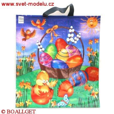 Taška velikonoční 38 x 43 cm igelitová s pevnýma ušima