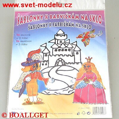 Šablonky k barvám na sklo - Pohádky