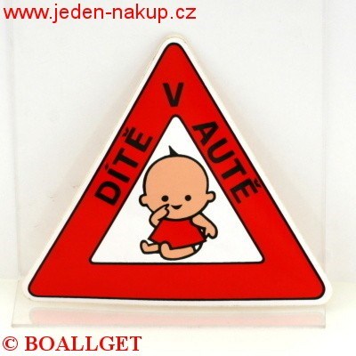 Cedulka Dítě v autě venkovní